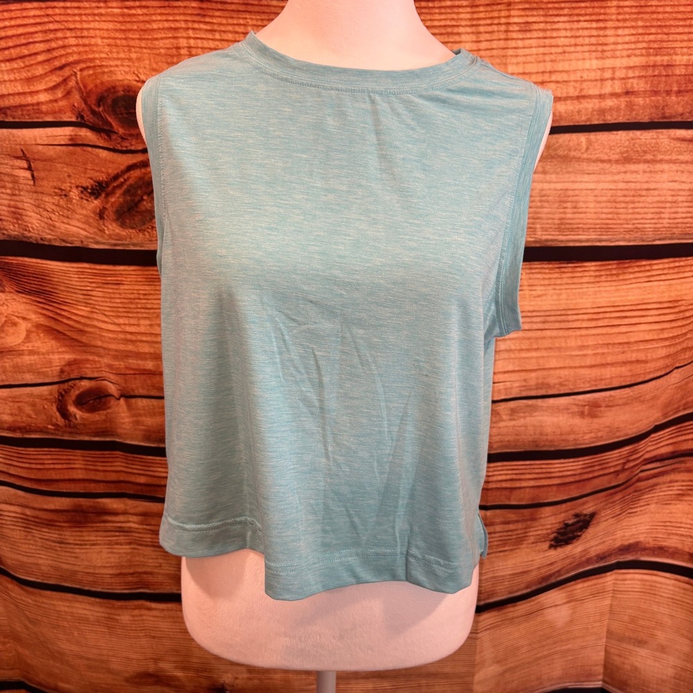 all in motion‎ womens sleeveless blue lightweight workout crop top size L